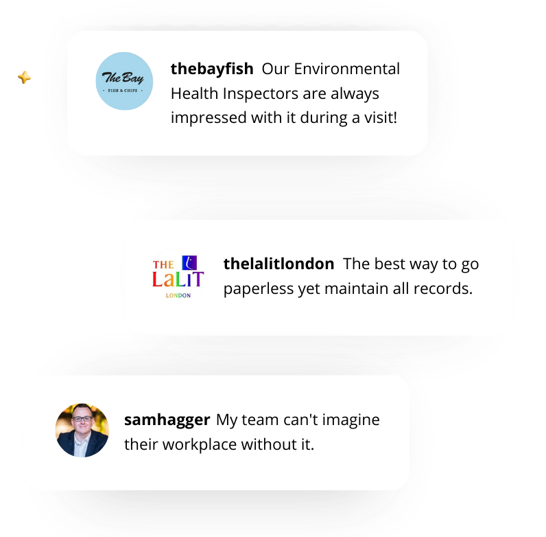 Three Customer quotes from The Bay Fish and Chips, The La Lit London and Sam Hagger (Beautiful Pubs)